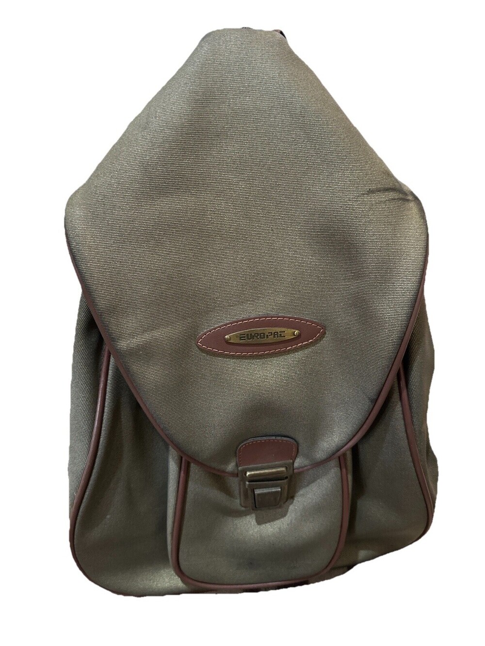 Vintage Euro-Pac Canvas Travel Backpack Olive Green Daypack School Hiking Bag